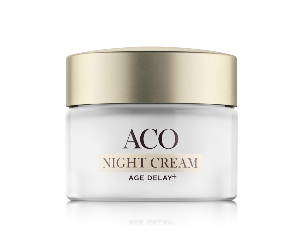 ACO Age Delay+ Night Cream täyteläinen ja ravitseva anti-age-yövoide 50 ml