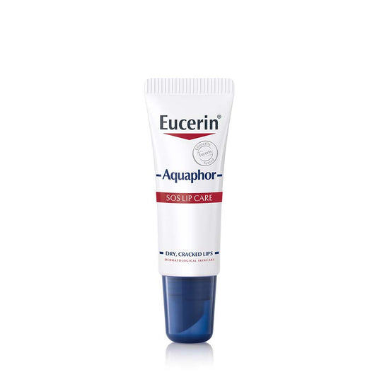 EUCERIN Aquaphor SOS Lip Care huulivoide erittäin kuiville huulille 10 ml nopeaa lievitystä ja suojaa kuiville ja halkeileville huulille
