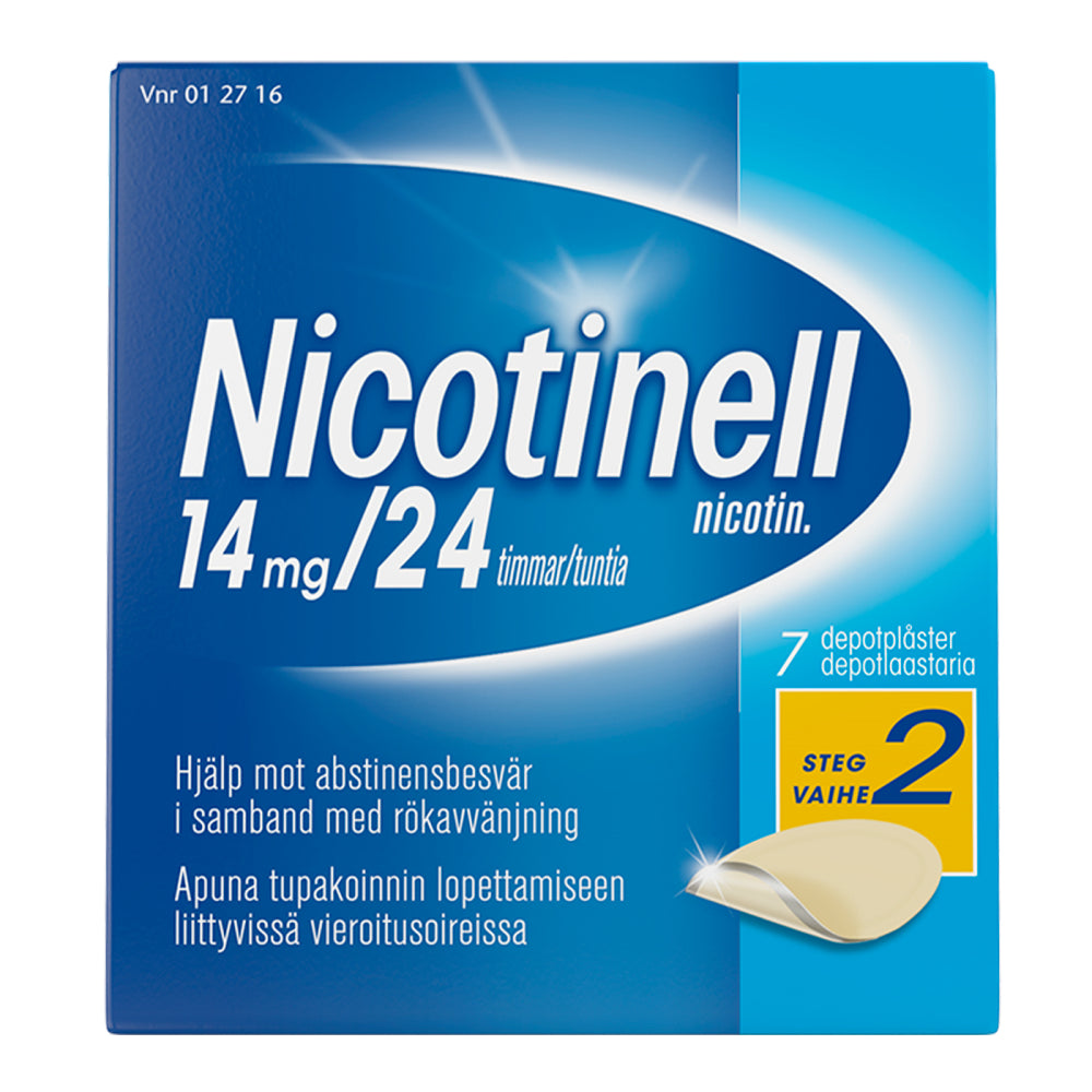 NICOTINELL 14 mg/24 tuntia depotlaastari 7 depotlaast