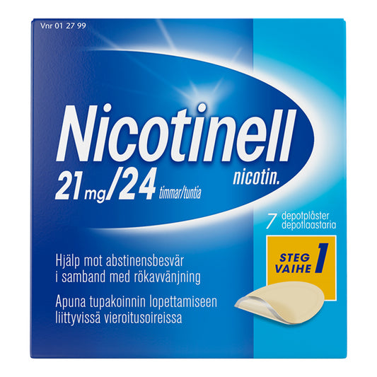 NICOTINELL 21 mg/24 tuntia depotlaastari 7 depotlaast