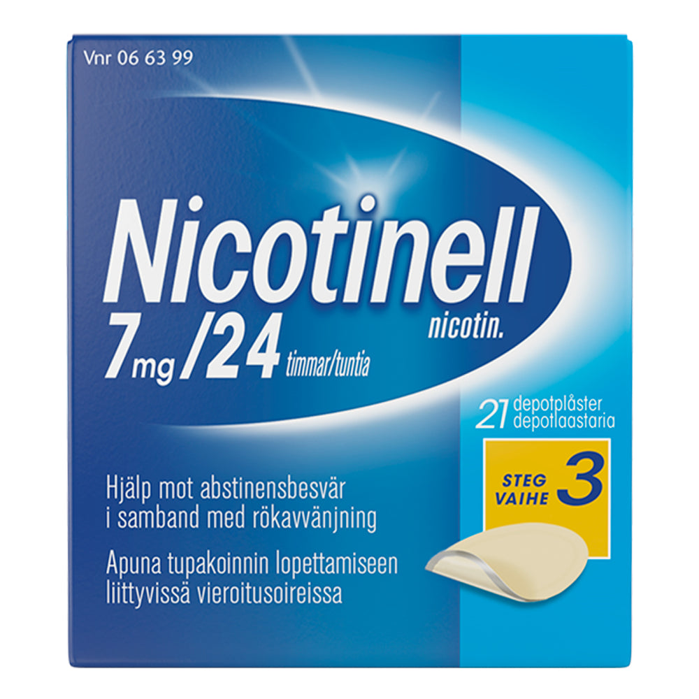 NICOTINELL 7 mg/24 tuntia depotlaastari 21 depolaast