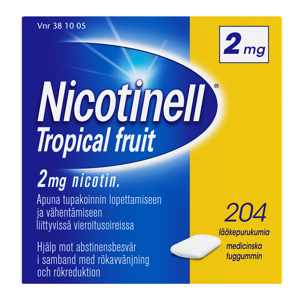 NICOTINELL TROPICAL FRUIT 2 mg lääkepurukumi 204 kpl