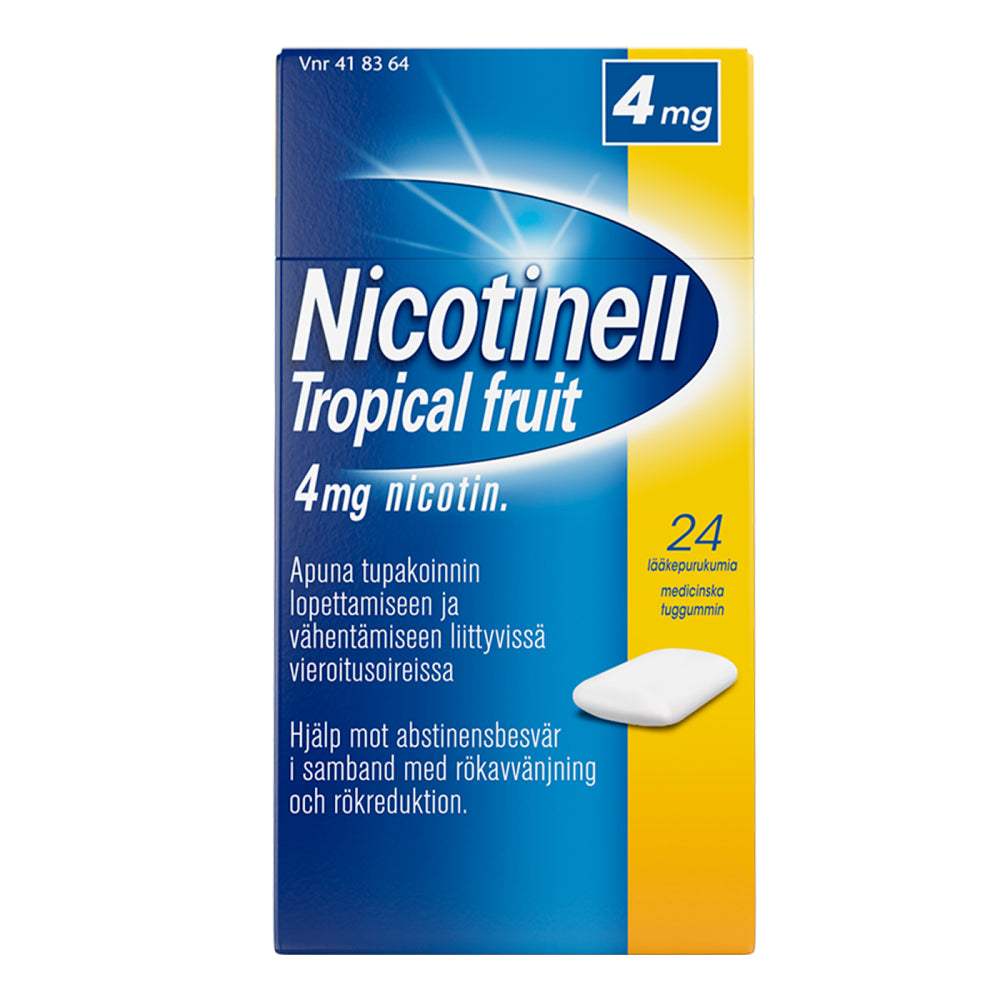NICOTINELL TROPICAL FRUIT 4 mg lääkepurukumi 24 kpl