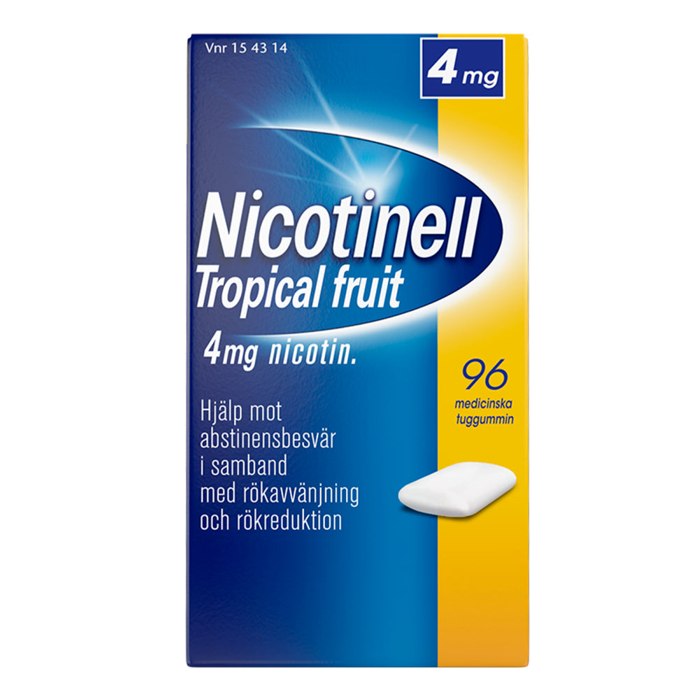 NICOTINELL TROPICAL FRUIT 4 mg lääkepurukumi 96 kpl