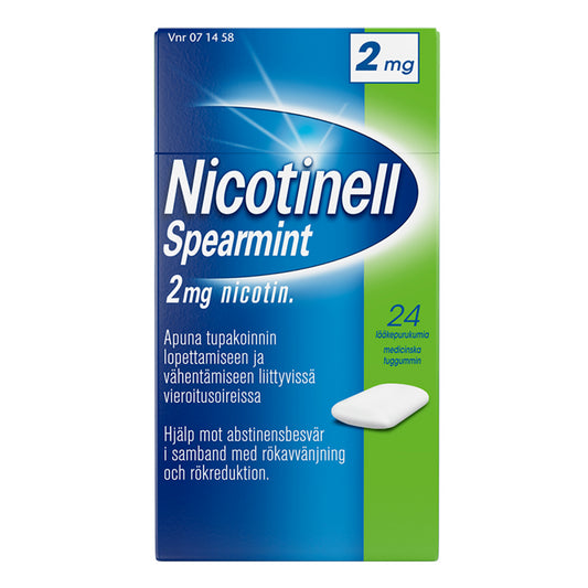 NICOTINELL SPEARMINT 2 mg lääkepurukumi 24 kpl