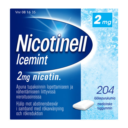 NICOTINELL ICEMINT 2 mg lääkepurukumi 204 kpl