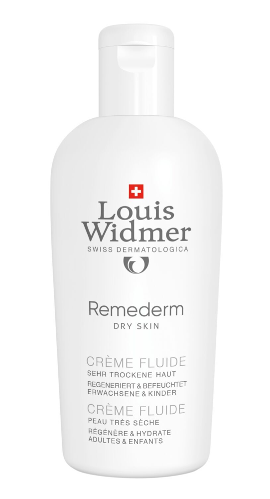 LOUIS WIDMER Remederm Dry Skin Fluid Body Cream vartalovoide, hajusteeton 200 ml