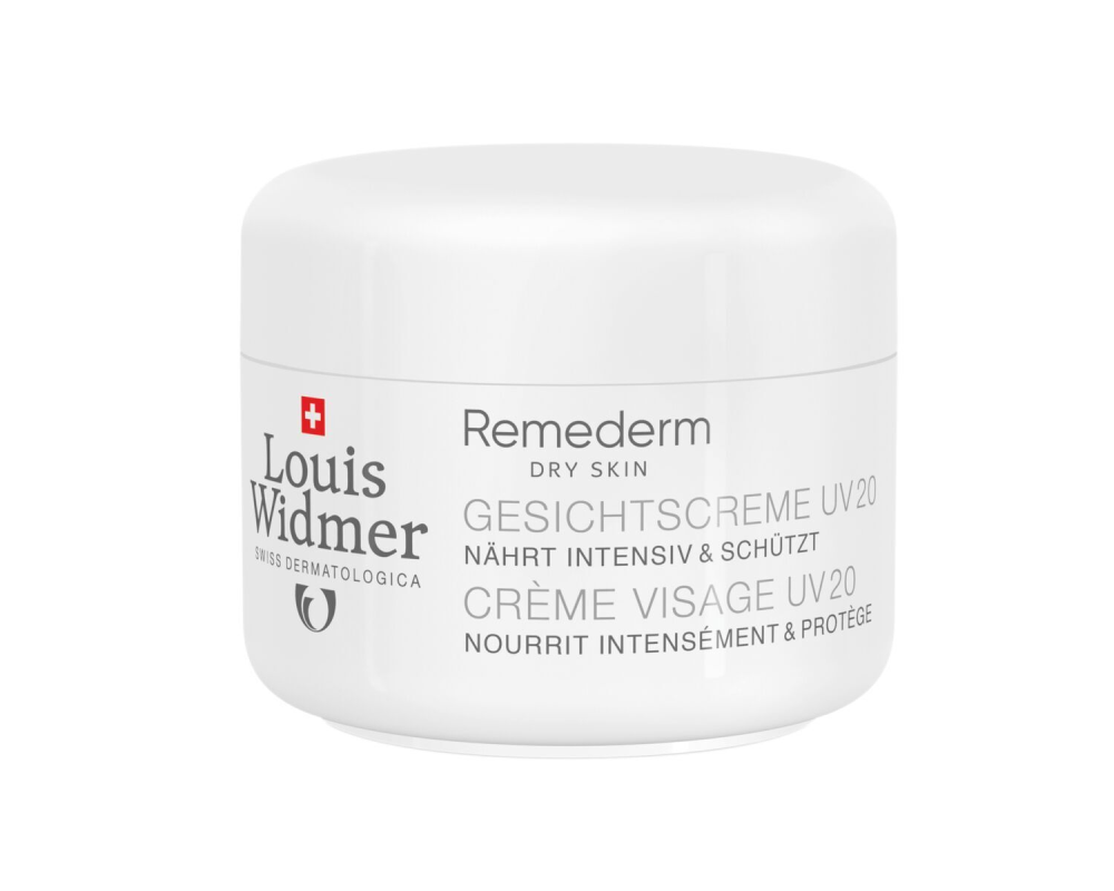 LOUIS WIDMER Remederm Dry Skin Face Cream UV 20 kasvovoide, hajusteeton 50 ml