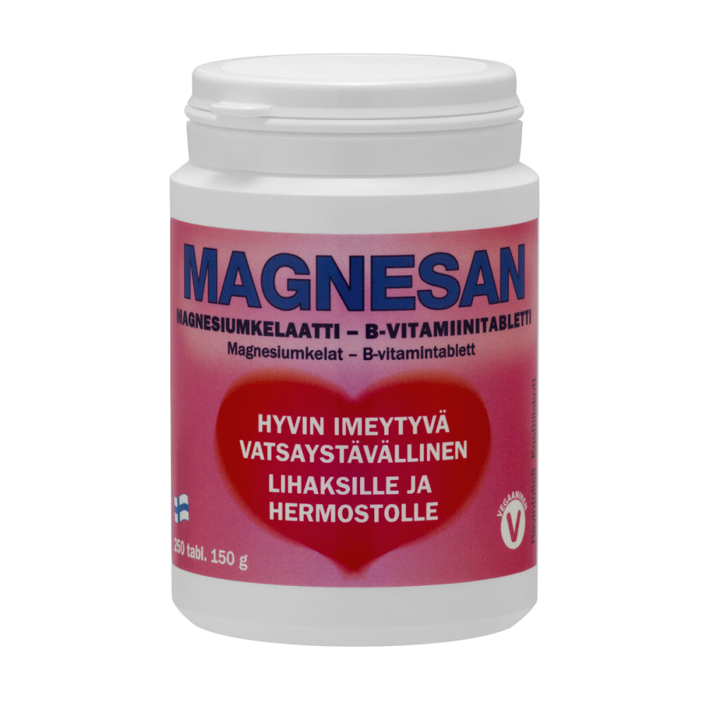 MAGNESAN Magnesiumkelaatti – B-vitamiinitabletti 250 tabl.