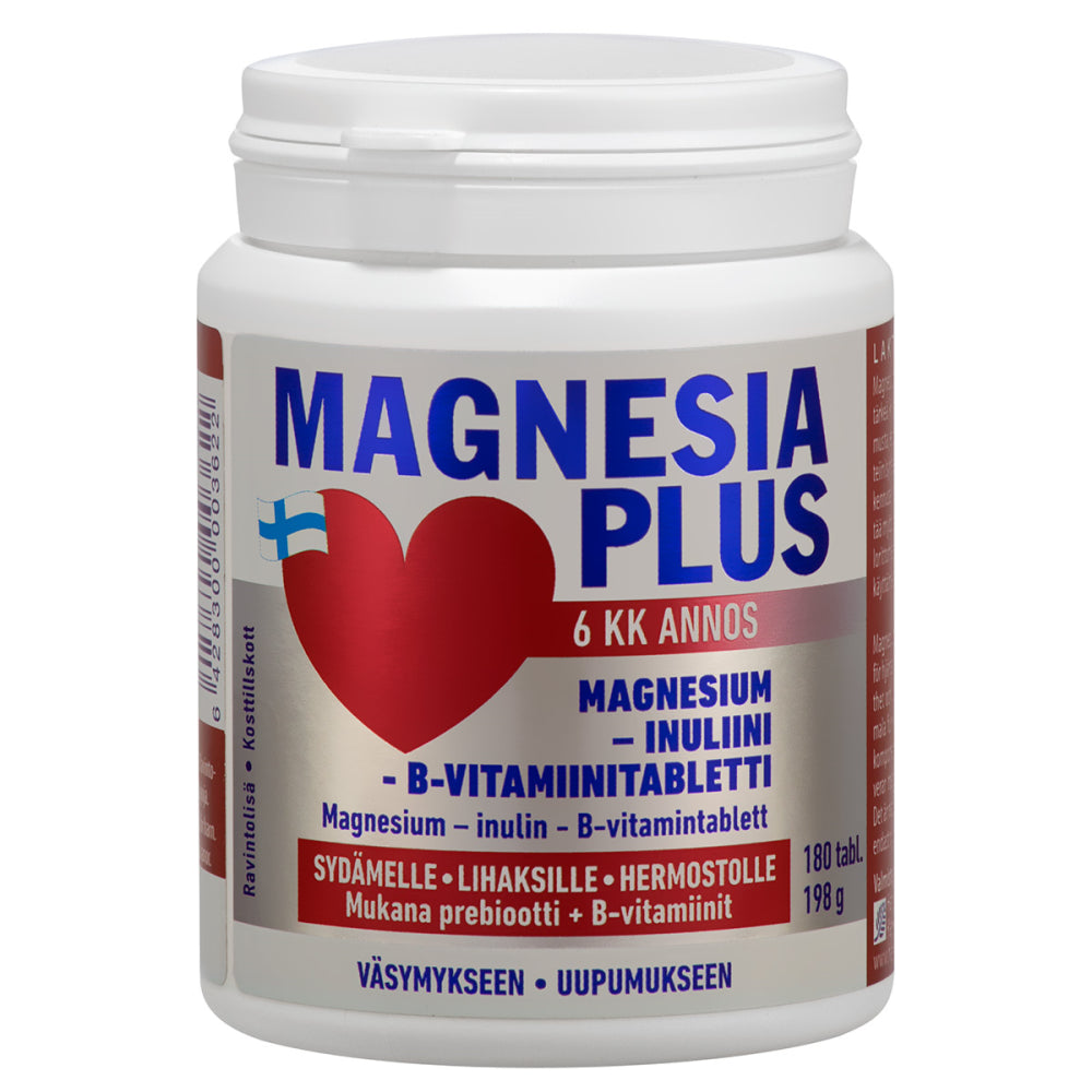 MAGNESIA Plus magnesium – inuliini - B-vitamiinitabletti 180 tabl.