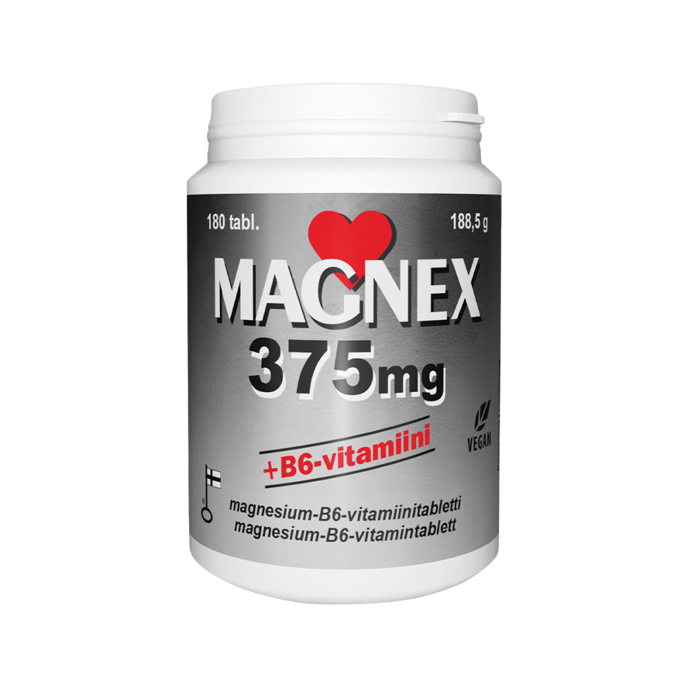 MAGNEX 375 mg + B6-vitamiini magnesiumtabletti 180 kpl