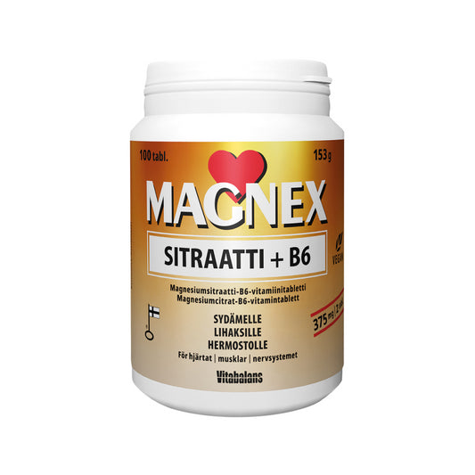 MAGNEX Sitraatti + B6-vitamiini magnesiumsitraattitabletti 100 kpl