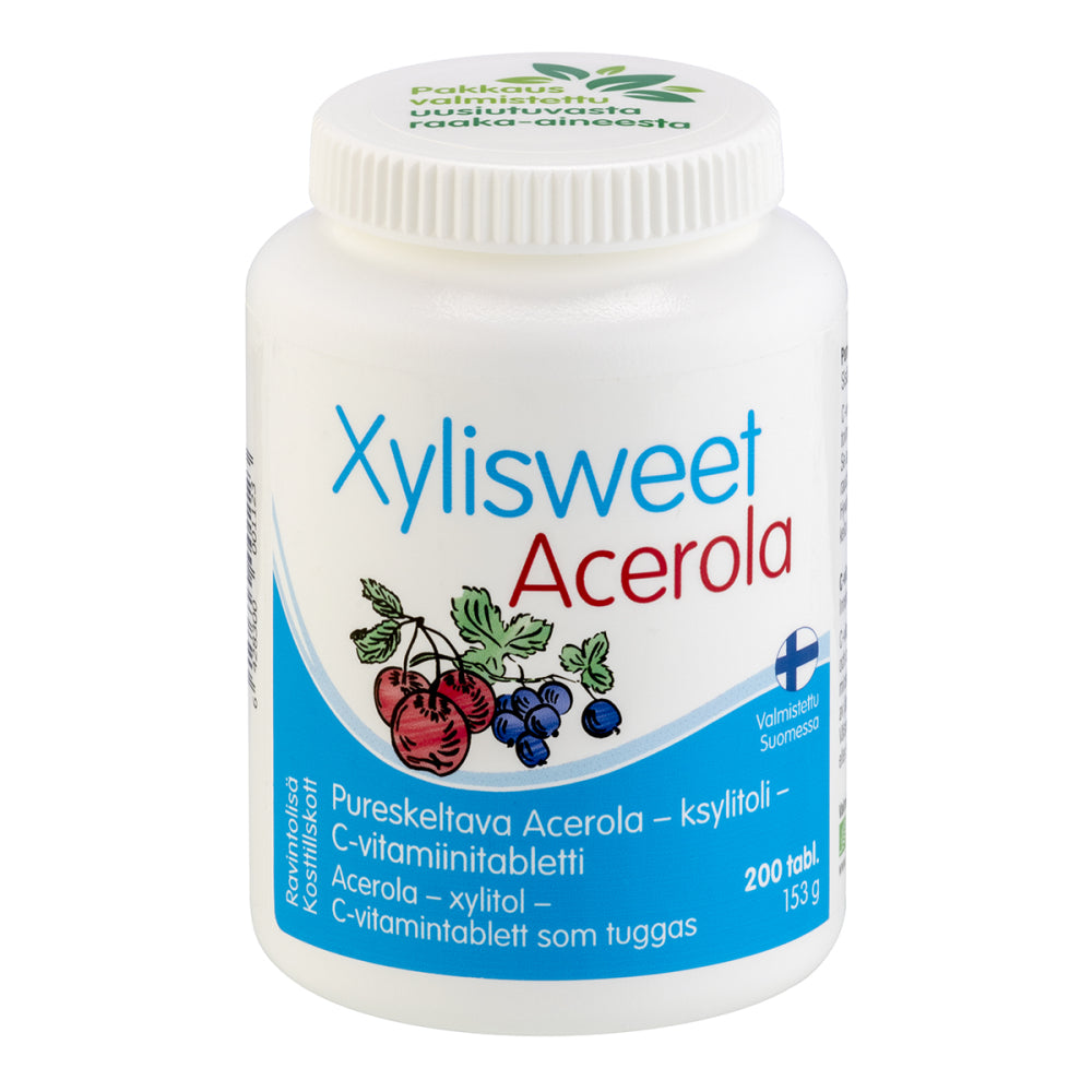 XYLISWEET Acerola Acerola – ksylitoli – C-vitamiinitabletti 200 tabl.