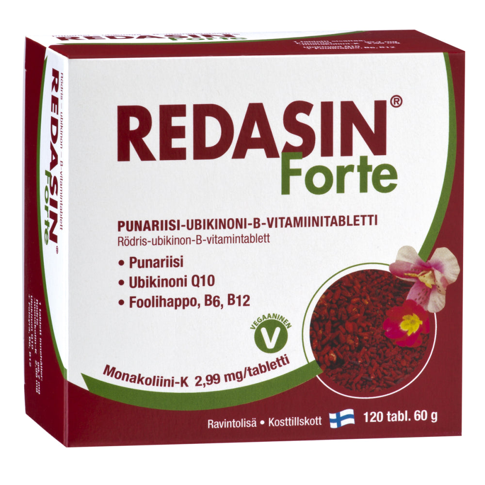 REDASIN Forte punariisi - ubikinoni - B-vitamiinitabletti 120 tabl.