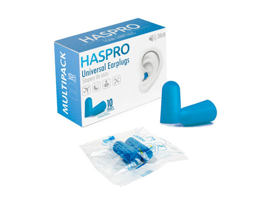 HASPRO Universal kertakäyttöiset korvatulpat, sininen 10 paria