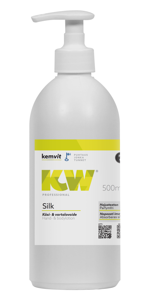 KW Silk hajusteeton käsi- ja vartalovoide 500 ml