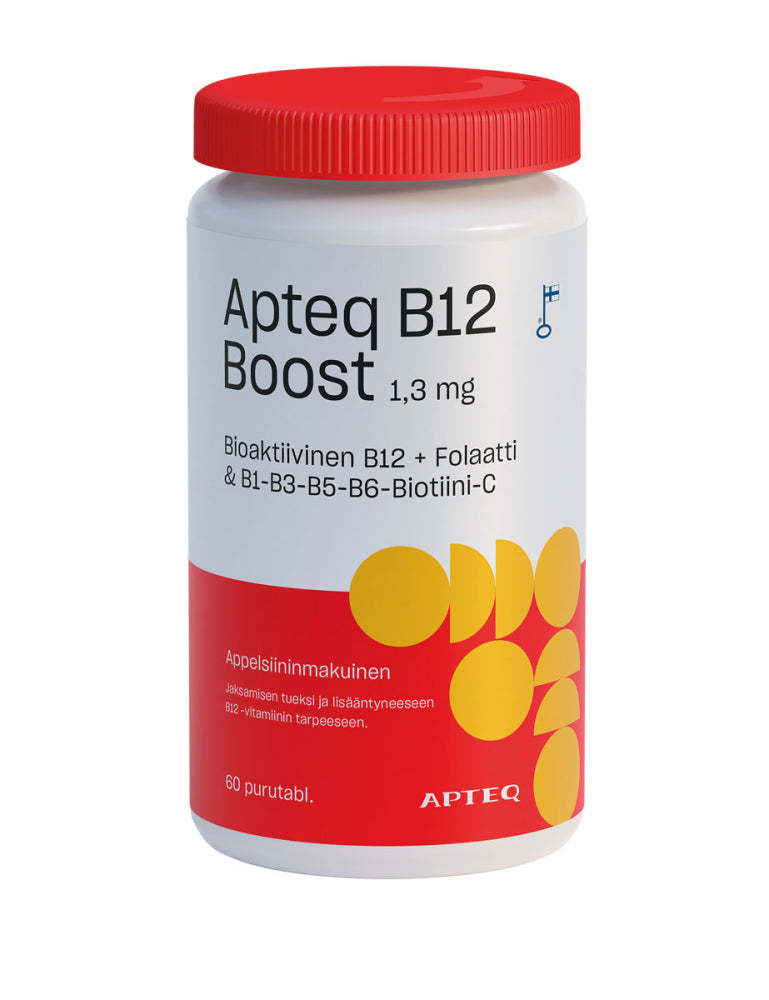 APTEQ B12 Boost 1,3 mg appelsiininmakuinen purutabletti 60 kpl