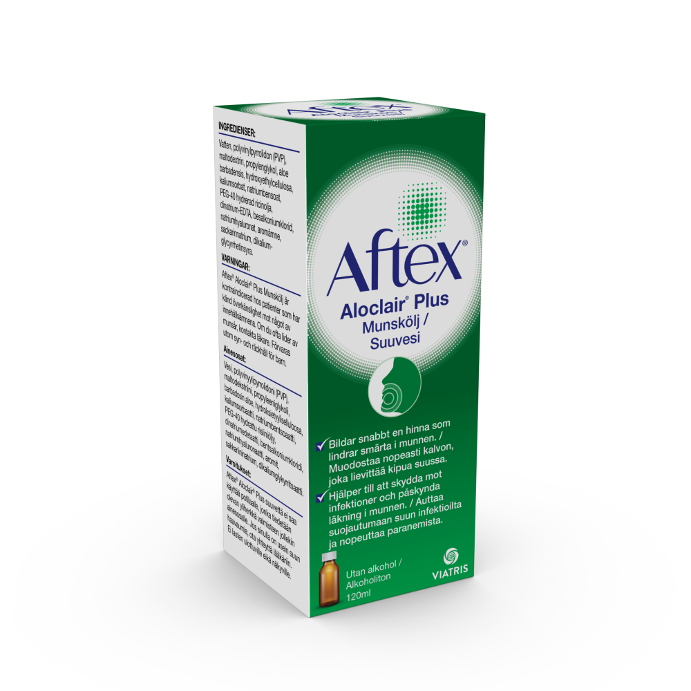AFTEX Aloclair suuvesi aftoihin ja suun haavaumiin 120 ml