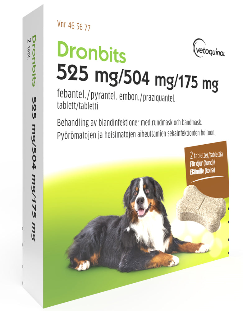 DRONBITS 175 mg/504 mg/525 mg vet tabletti 2 tabl