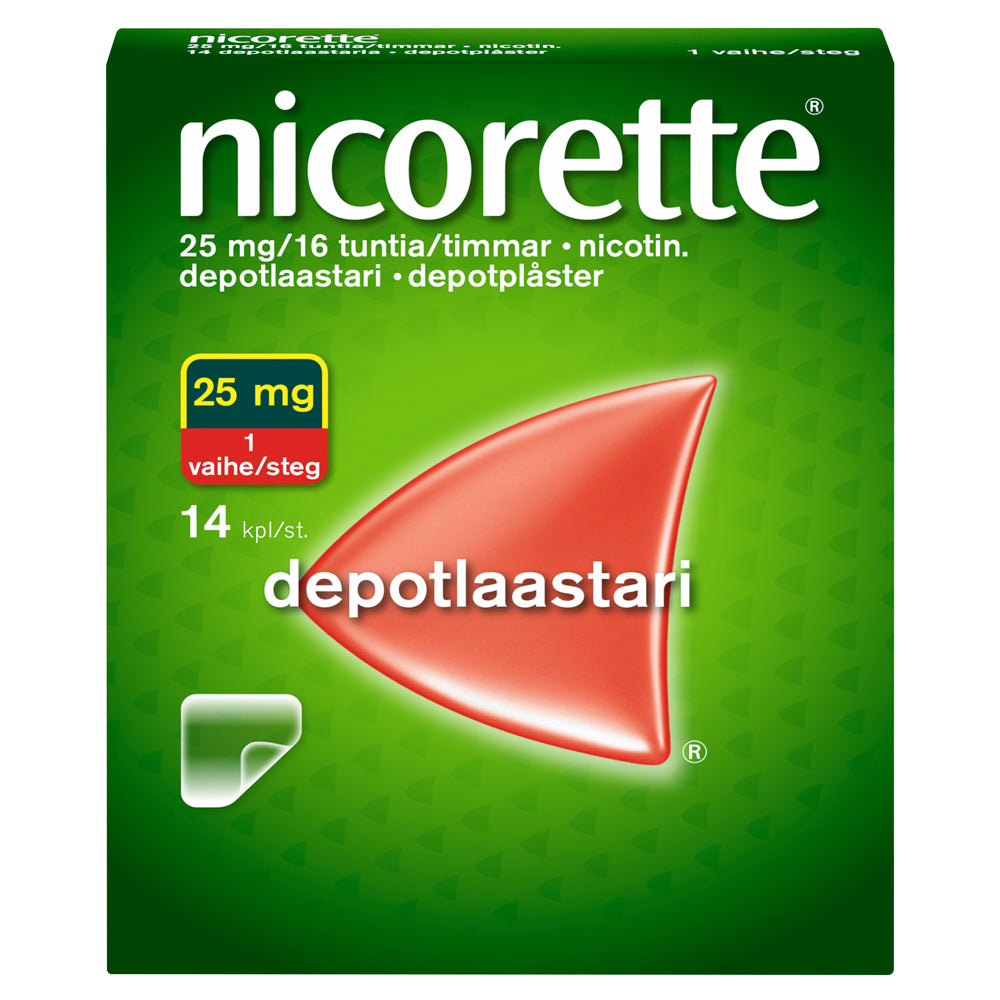 NICORETTE 25 mg/16 tuntia depotlaastari 14 kpl