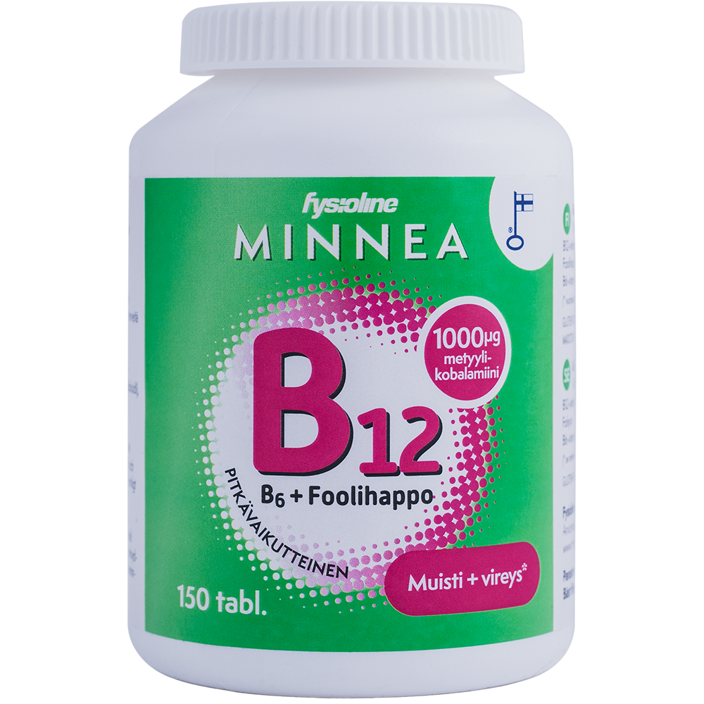MINNEA B12 + B6 + foolihappo pitkävaikutteinen tabletti 150 tablettia