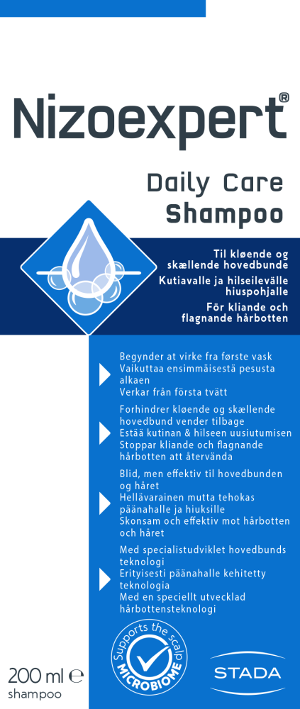 NIZOEXPERT Daily care shampoo kutiavalle ja hilseilevälle hiuspohjalle 200 ml