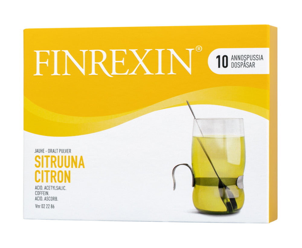 FINREXIN 30 mg/300 mg/350 mg jauhe, sitruuna 10 annospussia