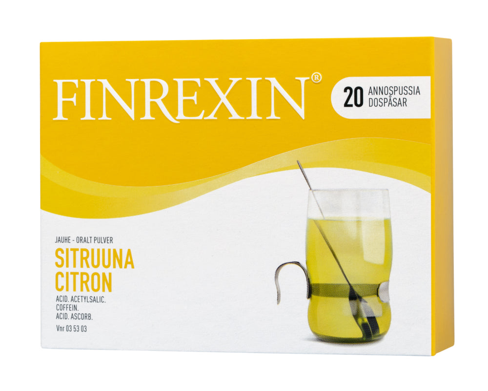 FINREXIN 30 mg/300 mg/350 mg jauhe, sitruuna 20 annospussia