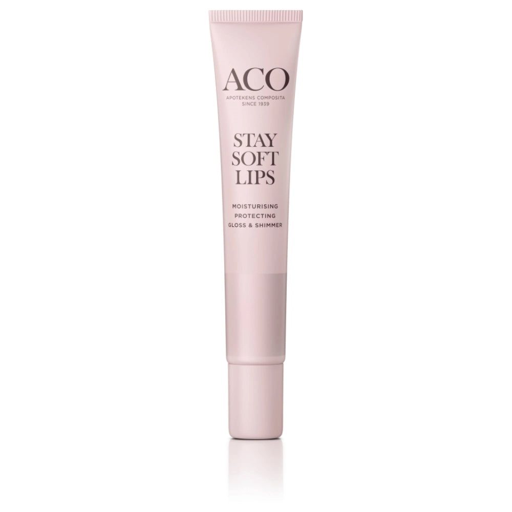 ACO Stay Soft Lips Shimmer väritön huulikiilto 12 ml