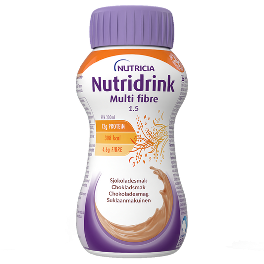 NUTRIDRINK Multi Fibre Kaakao kliininen ravintovalmiste 4x200 ml