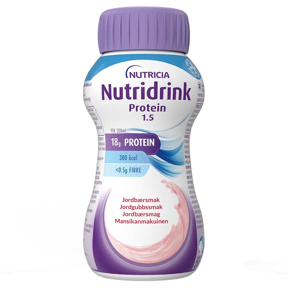 NUTRIDRINK Protein Mansikka kliininen ravintovalmiste 4x200 ml