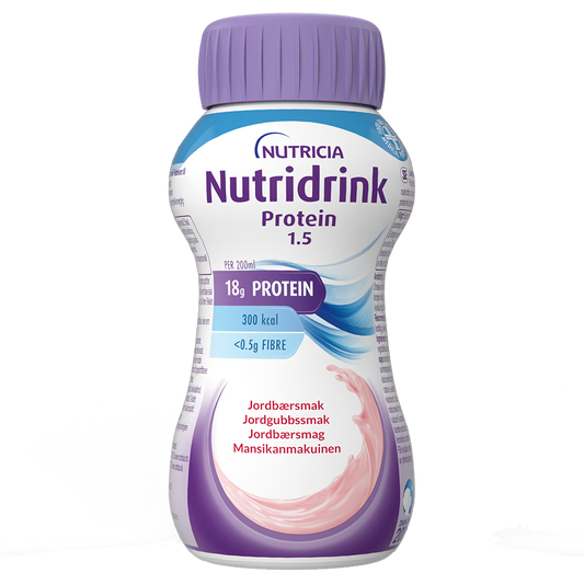 NUTRIDRINK Protein Mansikka kliininen ravintovalmiste 4x200 ml