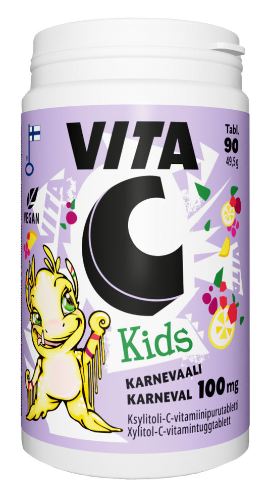 VITA C Kids 100 mg kirsikka-appelsiininmakuinen purutabletti 90 kpl
