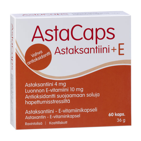 ASTACAPS Astaksantiini - E-vitamiinikapselit 60 kpl