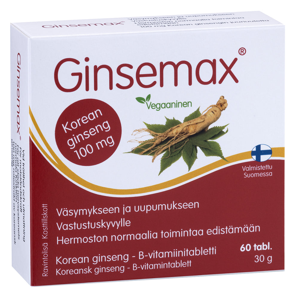 GINSEMAX Ginseng - B-vitamiinitabletti 60 tablettia