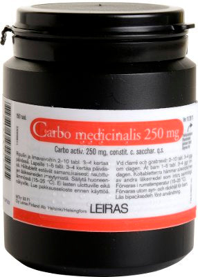 CARBO MEDICINALIS 250 mg tabl 150 kappaletta