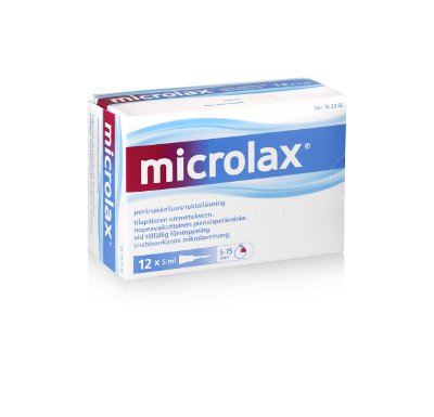 MICROLAX 9 mg/ml/90 mg/ml/625 mg/ml peräruiskeliuos kerta-annospakkaus 12 x 5 ml