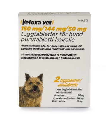 VELOXA VET 50 mg/144 mg/150 mg purutabletti 2 tablettia