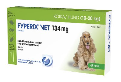 FYPERIX VET 134 mg paikallisvaleluliuos koirille (10-20kg) 1,34 ml