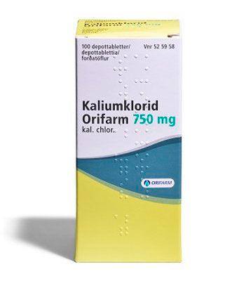 KALIUMKLORID ORIFARM 750 mg depottabletti 100 kpl