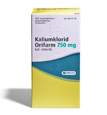 KALIUMKLORID ORIFARM 750 mg depottabletti 250 kpl