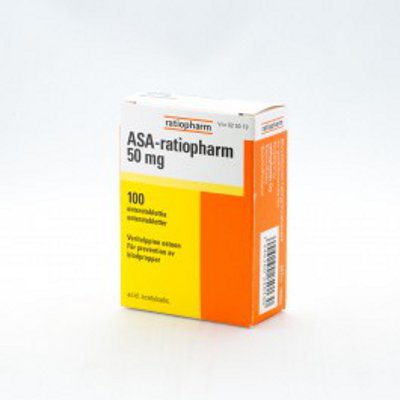 ASA-RATIOPHARM 50 mg enterotabletti 100 tablettia