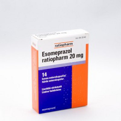 ESOMEPRAZOL RATIOPHARM 20 mg enterokapseli, kova, 14 kapselia