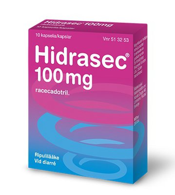 HIDRASEC 100 mg kapseli, kova 10 kapselia