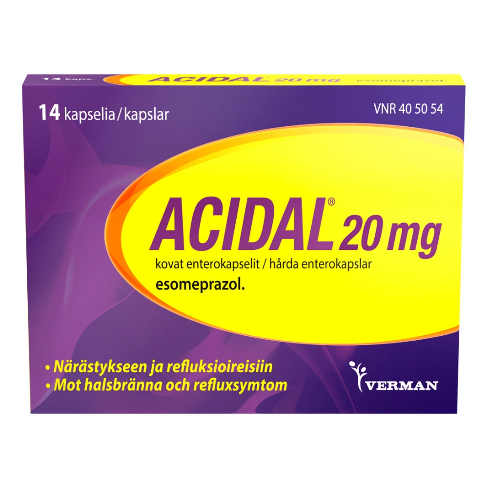 ACIDAL 20 mg enterokapseli, kova 14 kapselia