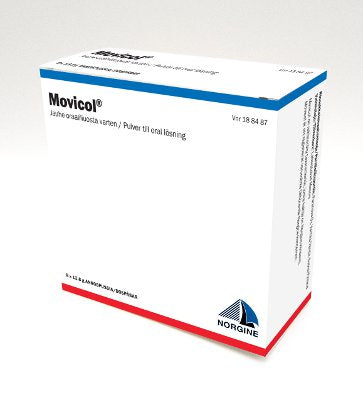 MOVICOL 46,6 mg/178,5 mg/350,7 mg/13125 mg jauhe oraaliliuosta varten annospussi, Paranova,  8 kappaletta