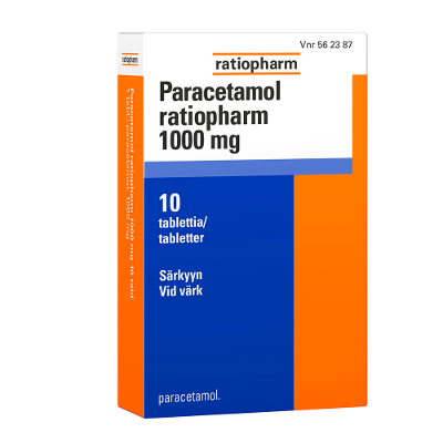 PARACETAMOL RATIOPHARM 1000 mg tabletti 10 tablettia