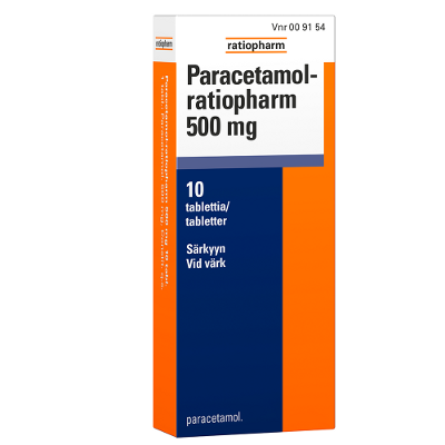 PARACETAMOL-RATIOPHARM 500 mg tabletti 10 tablettia