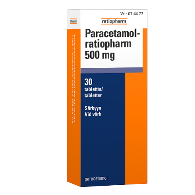 PARACETAMOL-RATIOPHARM 500 mg tabletti 30 tablettia
