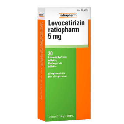 LEVOCETIRIZIN RATIOPHARM 5 mg tabletti, kalvopäällysteinen, 30 tablettia